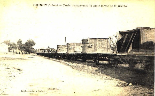 Train transportant une Bertha