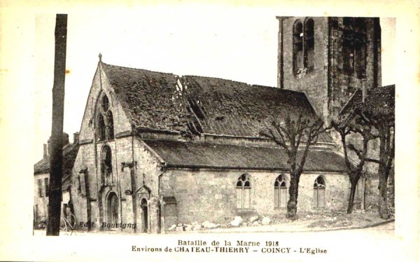 L'église bombardée